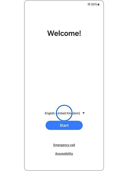 Нажмите на поле для выбора языка
